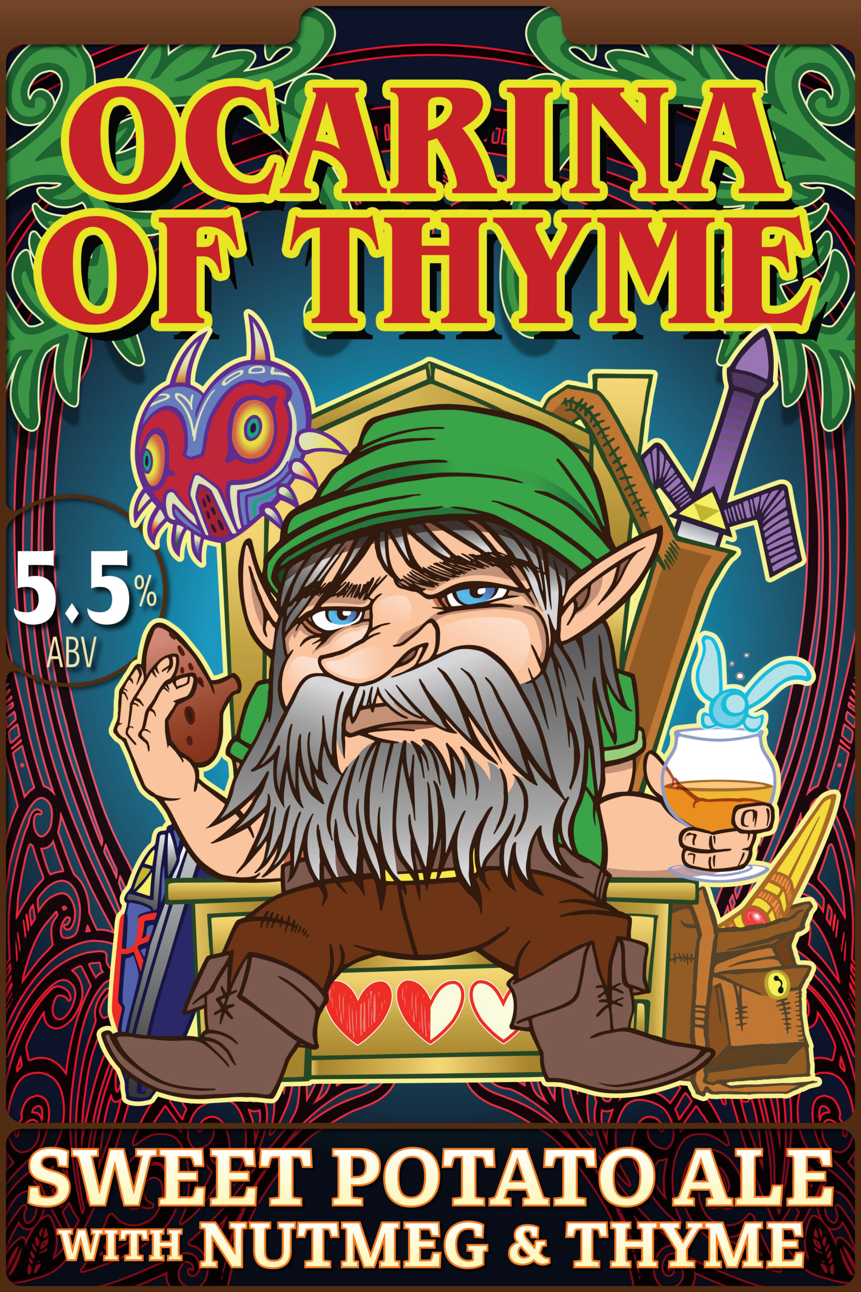 Poster representing the beverage OCARNIA OF THYME, a beer with an alcohol content of 5%, available on tap at Transplants Brewing