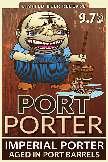 Poster representing the beverage PORT PORTER, a beer with an alcohol content of 10%, available on tap at Transplants Brewing