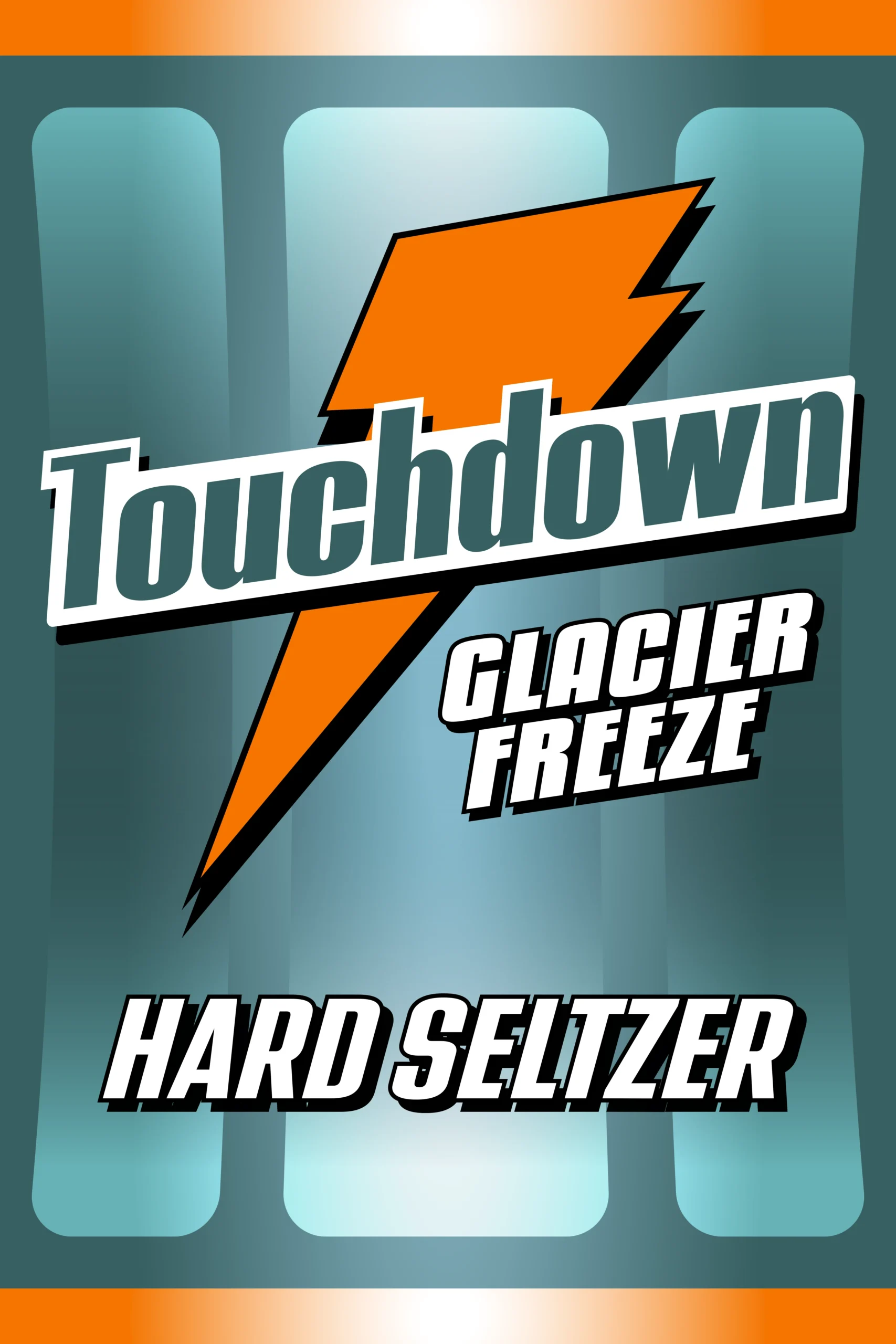 Poster representing the beverage TOUCHDOWN, a HARD SELTZER with an alcohol content of 5%, available on tap at Transplants Brewing