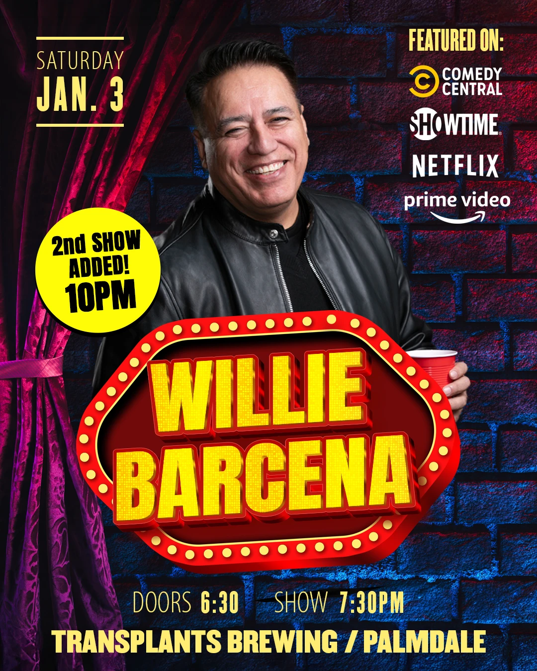 Event poster for comedy