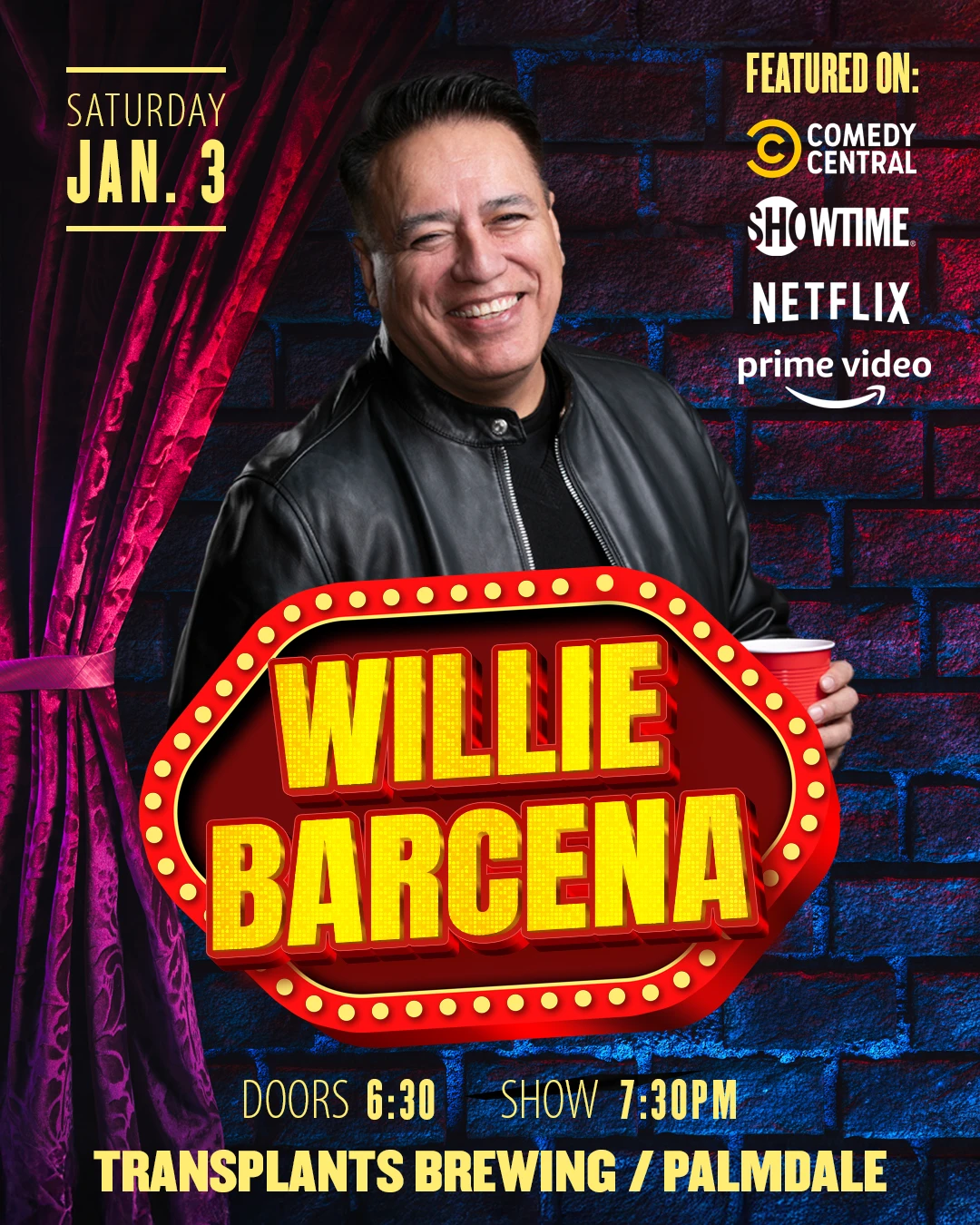Event poster for comedy