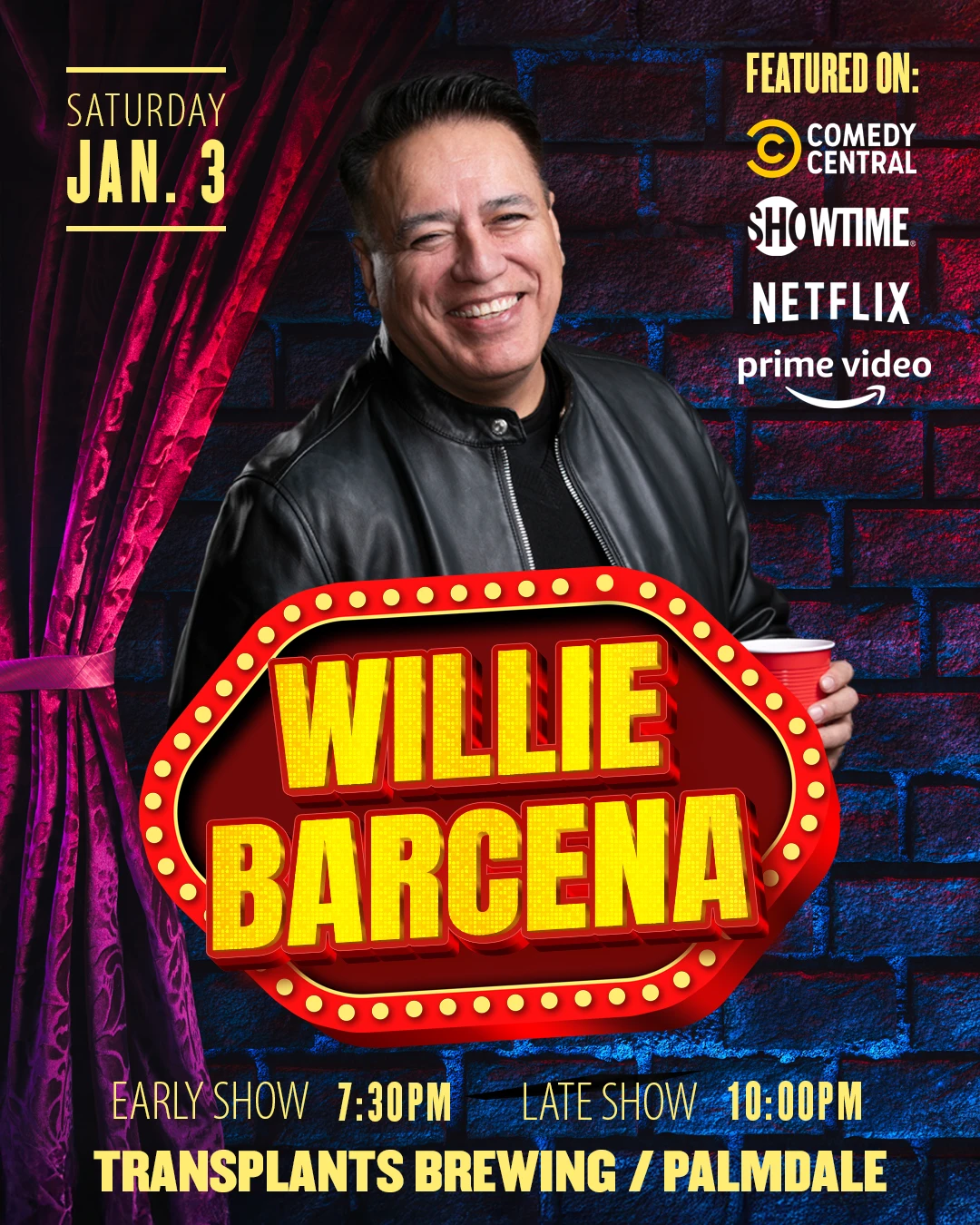 Event poster for comedy