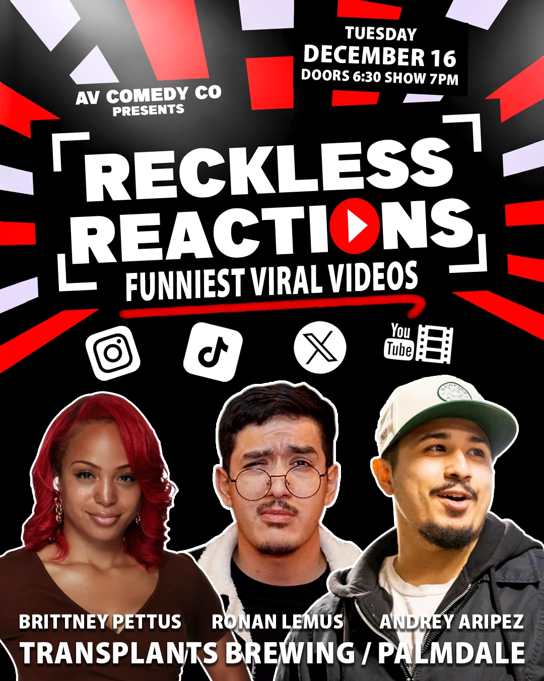 Event poster for comedy