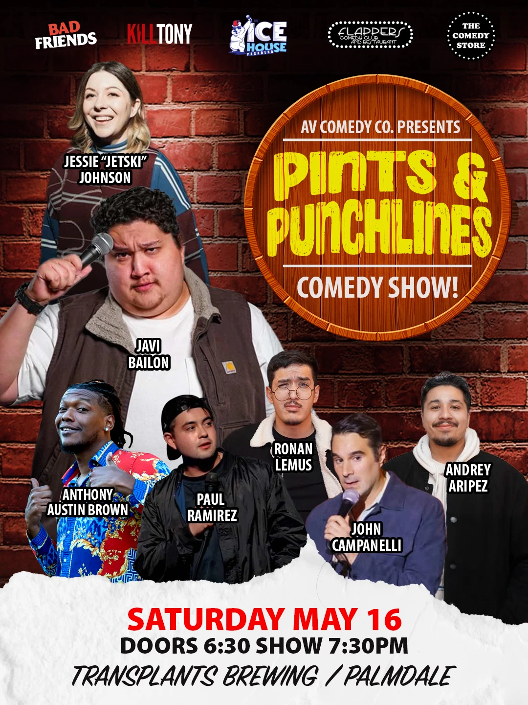 Event poster for comedy