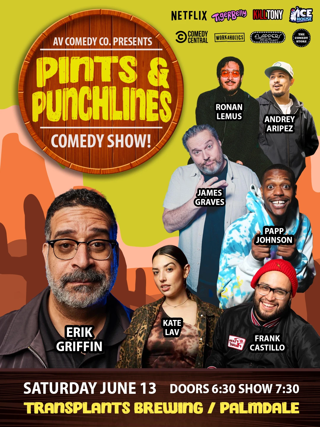 Event poster for comedy
