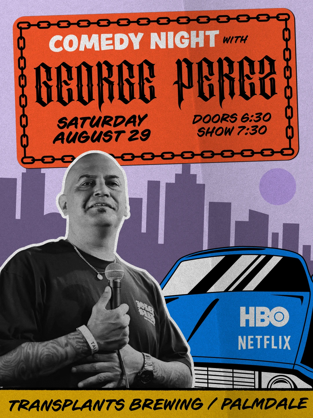 Event poster for comedy